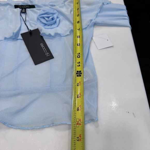 19 Cooper Women’s Off The Shoulder Long Sleeve Top Blue Size Small NWT - Picture 7 of 8